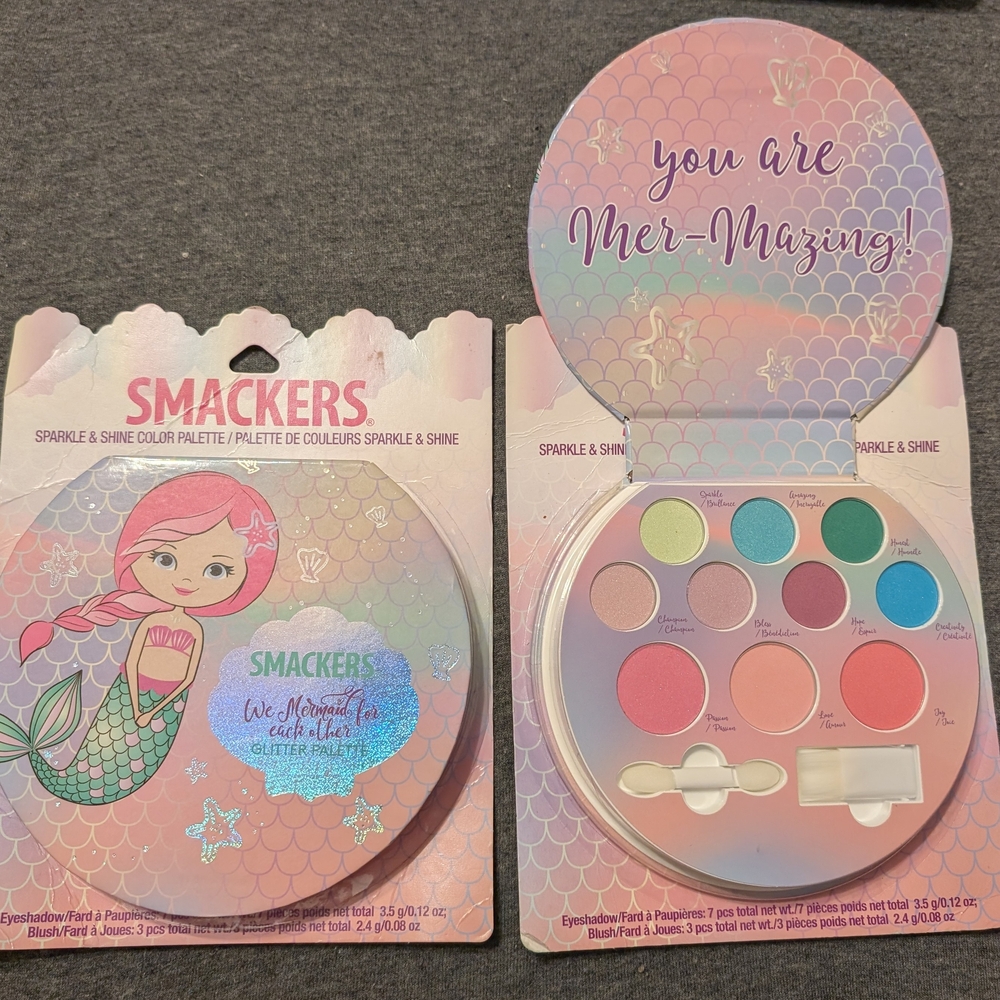 Smackers Sparkle & Shine Glitter Makeup Pallet Set Of 2,NWT